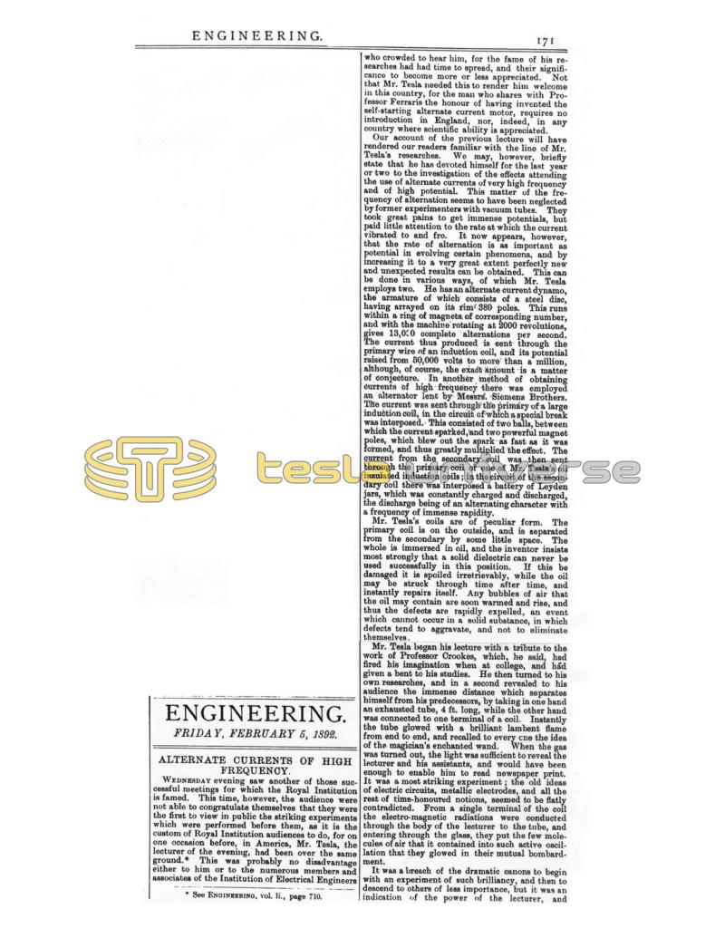 Preview of Alternate Currents of High Frequency article