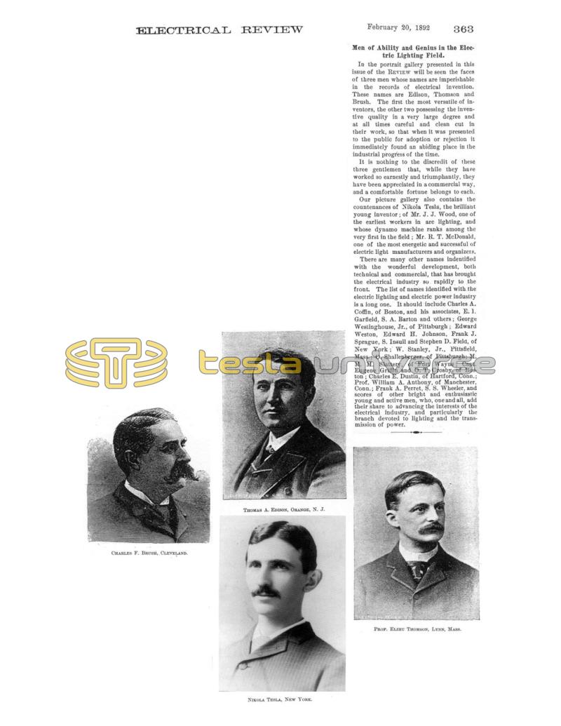 Preview of Men of Ability and Genius in the Electric Lighting Field article