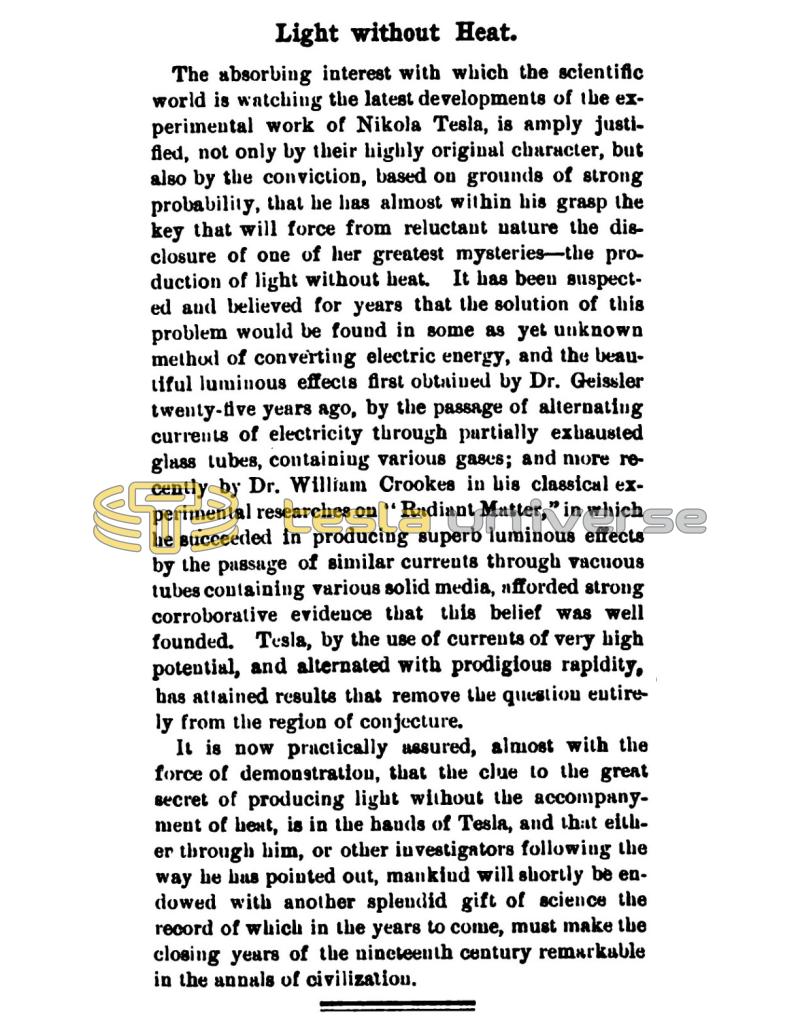 Preview of Light Without Heat article