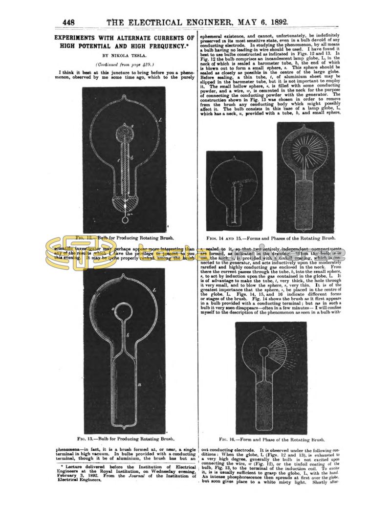 Preview of Experiments with Alternate Currents of High Potential and High Frequency - Part III article