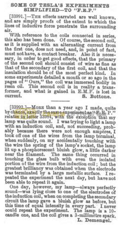 Preview of Some of Tesla's Experiments Simplified - To F. E. P. article