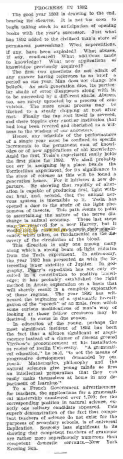 Preview of Progress in 1892 article