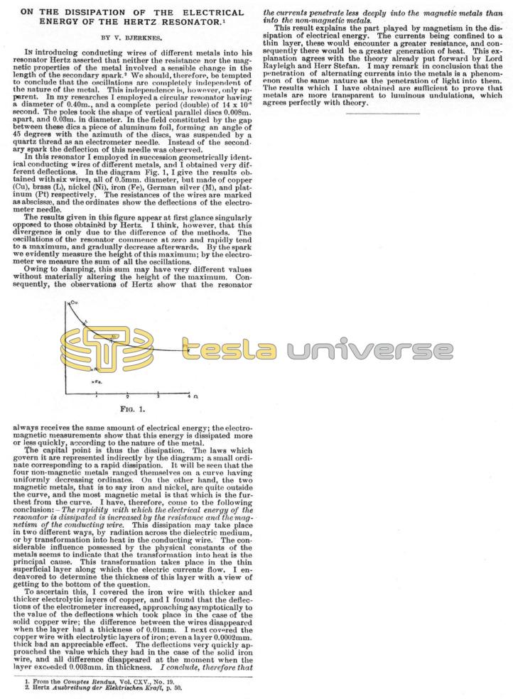 Preview of Vilhelm Bjerknes on the Dissipation of Electrical Energy in the Hertz Resonator (reprint) article