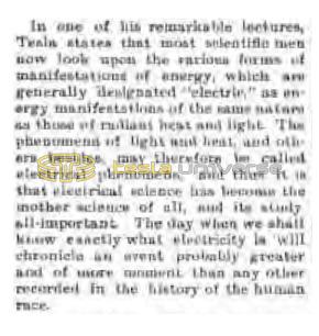 Preview of In the Electrical World - Tesla's Remarkable Lecture article