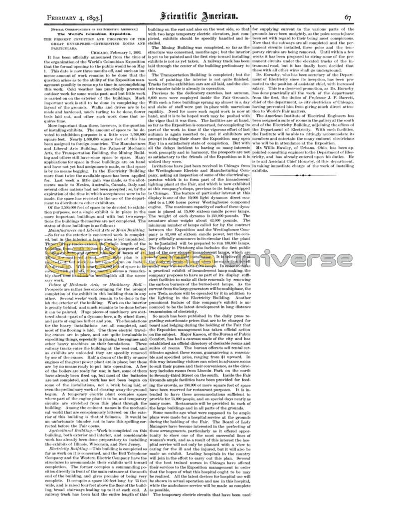 Preview of The World's Columbian Exposition article