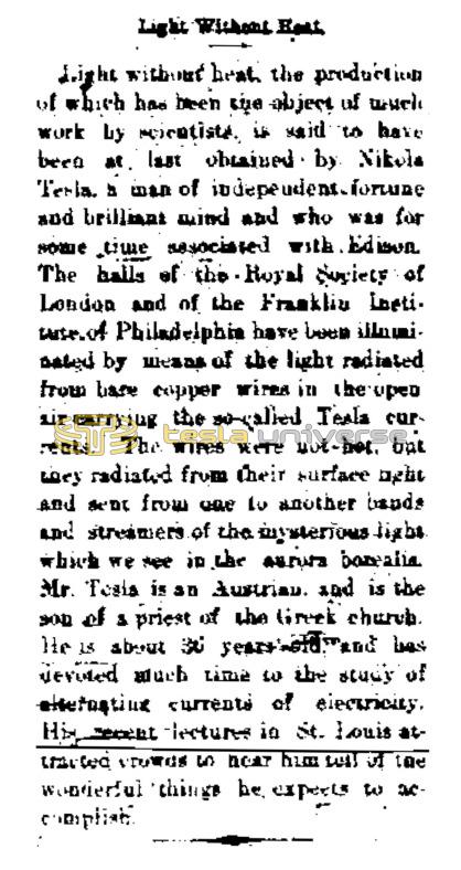 Preview of Light Without Heat (Mar. 24, 1893) article