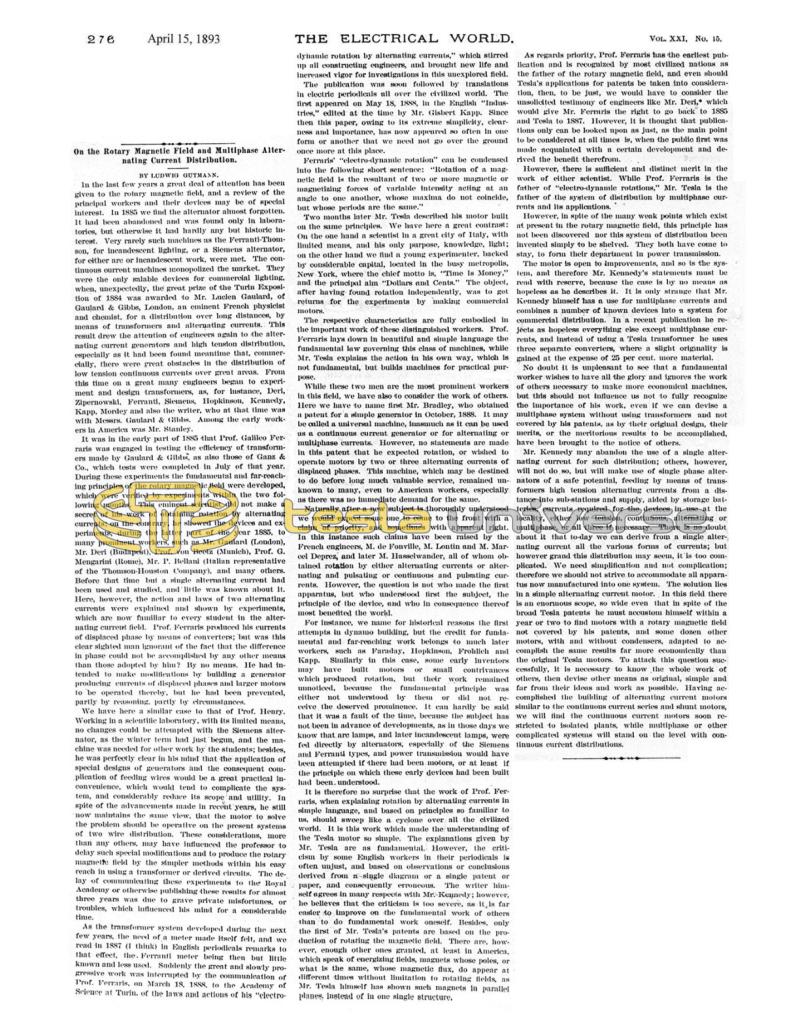 Preview of On the Rotary Magnetic Field and Multiphase Alternating Current Distribution article
