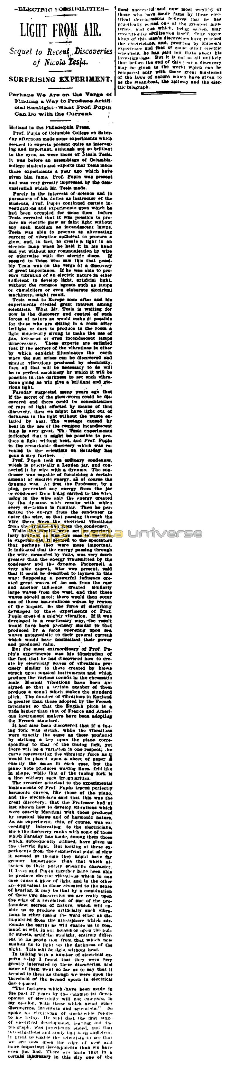 Preview of Electric Possibilities - Light from Air article