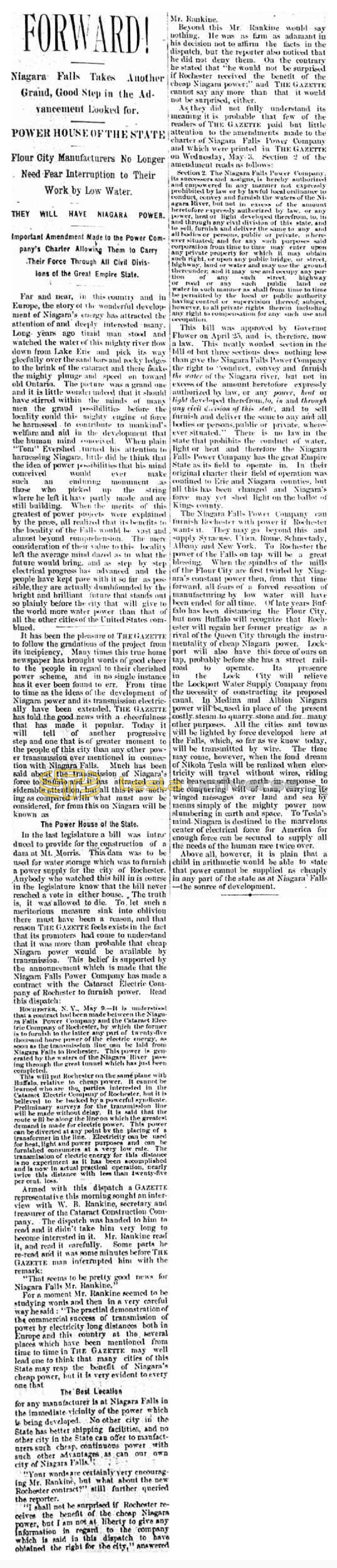 Preview of Forward! - Niagara Falls Takes Another Grand, Good Step in the Advancement Looked for article