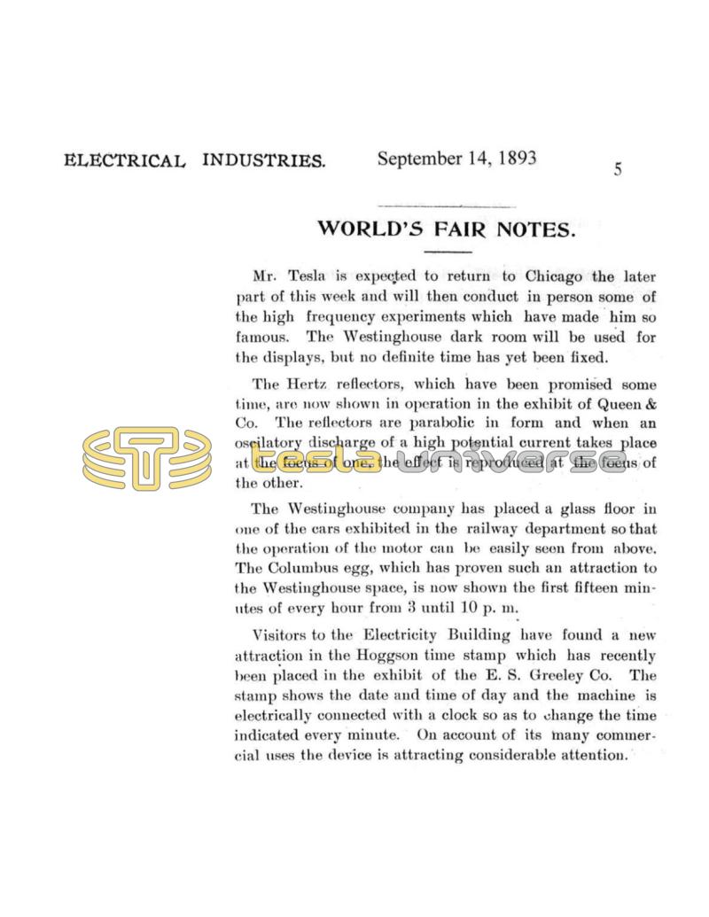 Preview of World's Fair Notes article