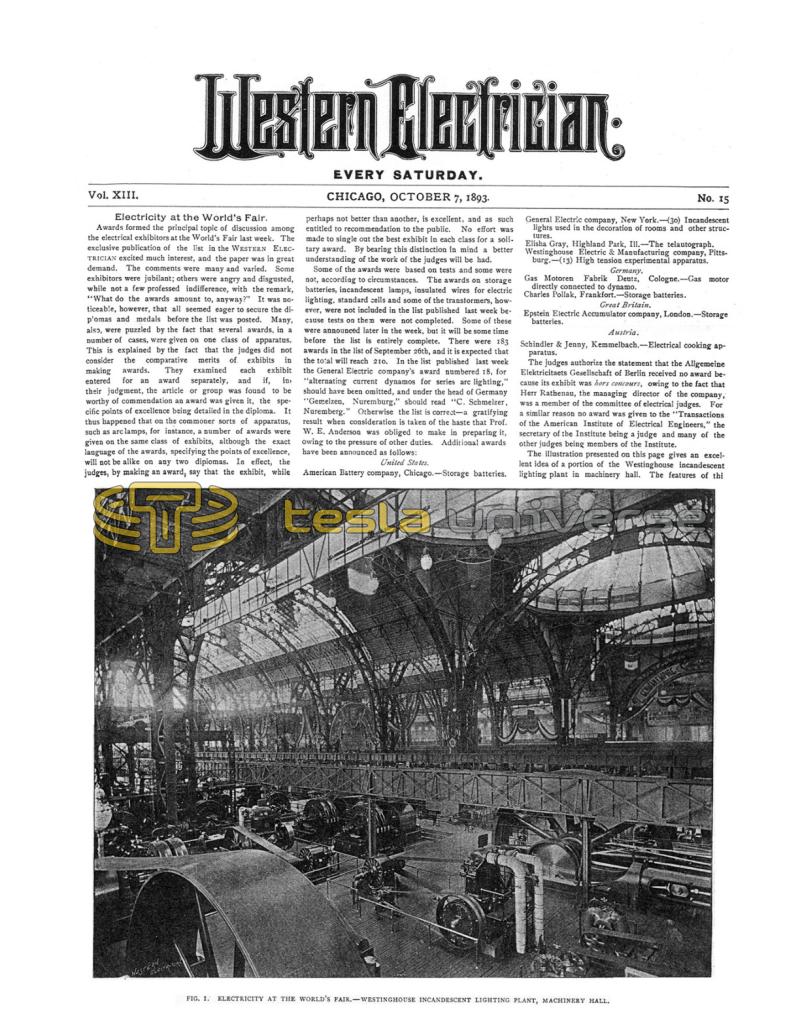 Preview of Electricity at the World's Fair - Oct. 7, 1893 article