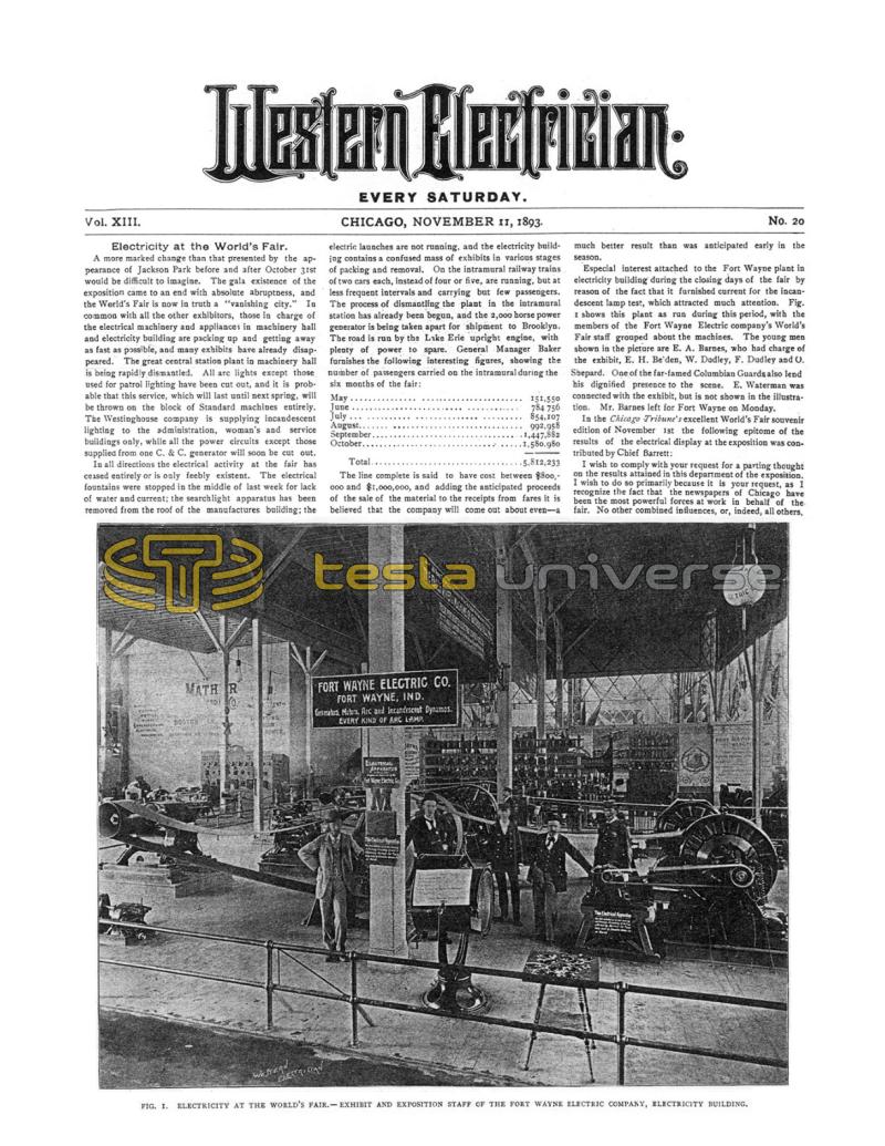 Preview of Electricity at the World's Fair - Nov. 11, 1893 article