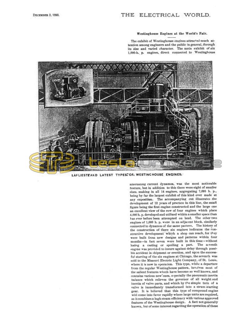 Preview of Westinghouse Engines at the World's Fair article