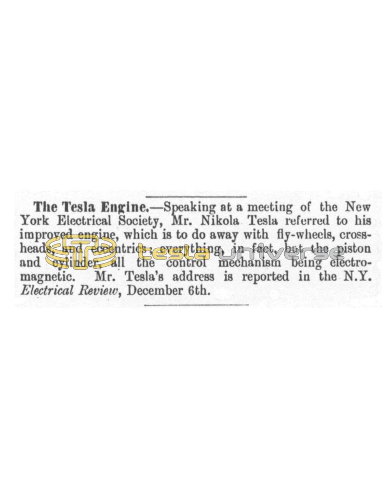 Preview of The Tesla Engine article