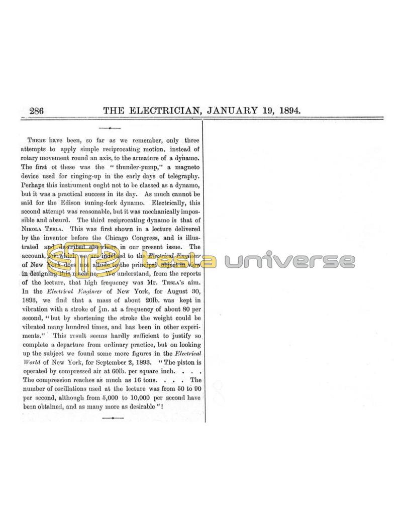 Preview of Tesla Reciprocating Dynamo article