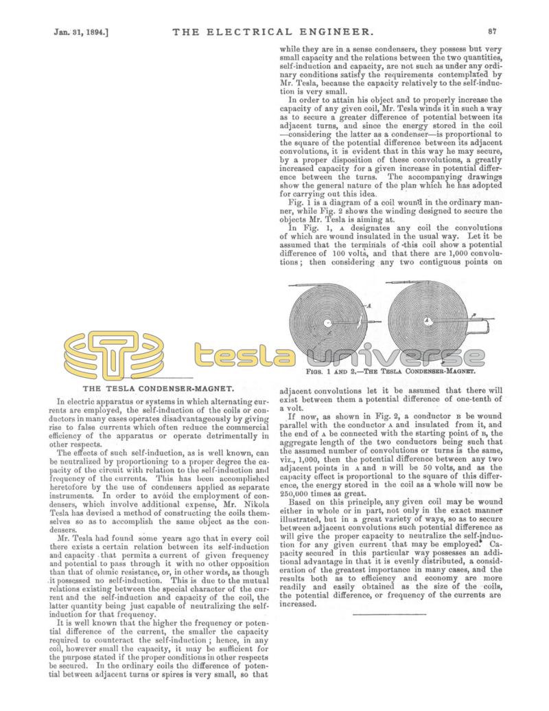 Preview of The Tesla Condenser-Magnet article