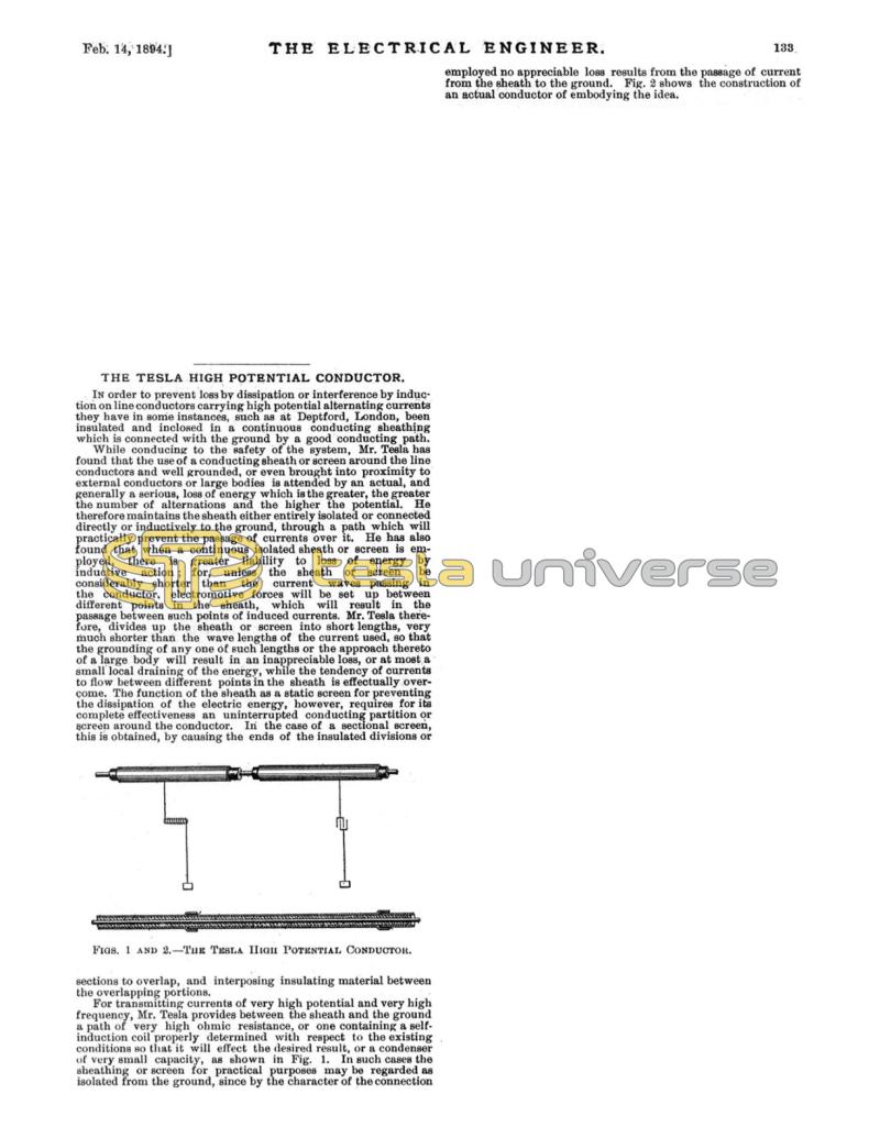 Preview of The Tesla High Potential Conductor article