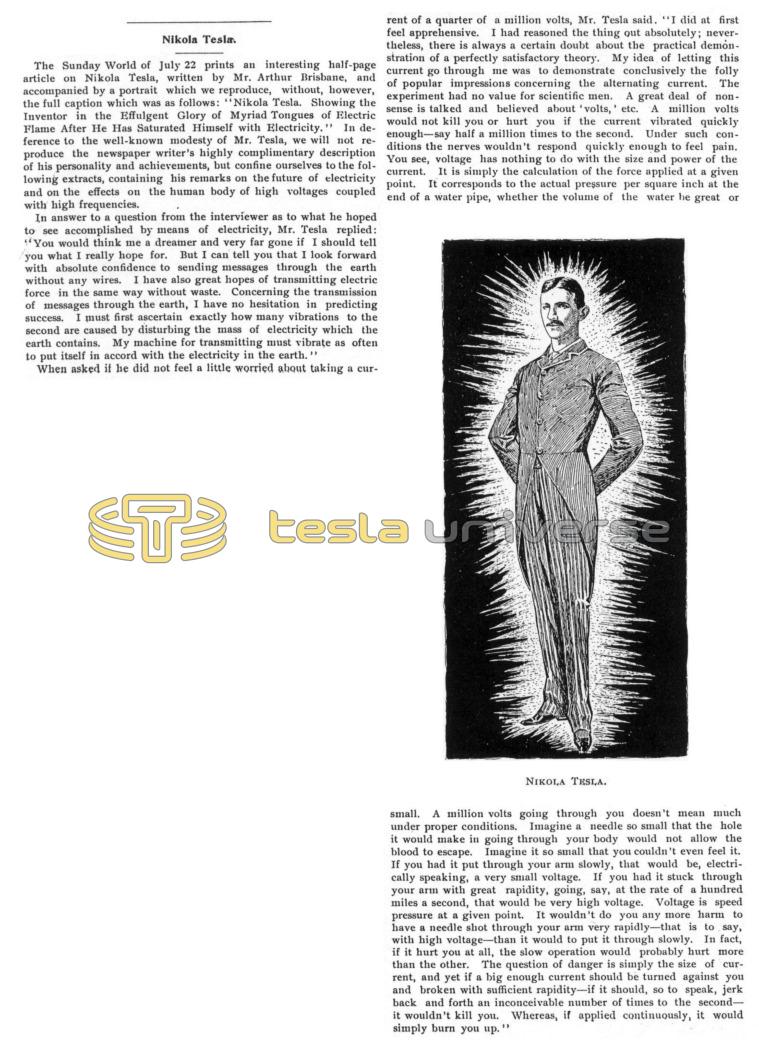 Preview of Nikola Tesla - Editorial and Condensed Reprint of "Our Foremost Electrician" Article article