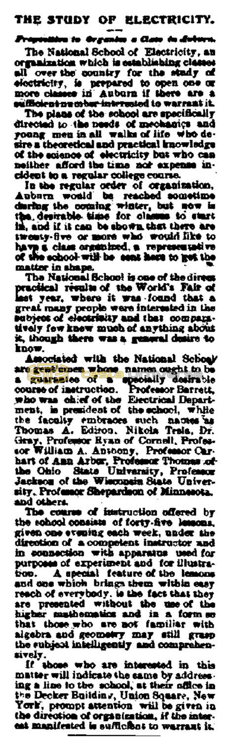 Preview of The Study of Electricity article