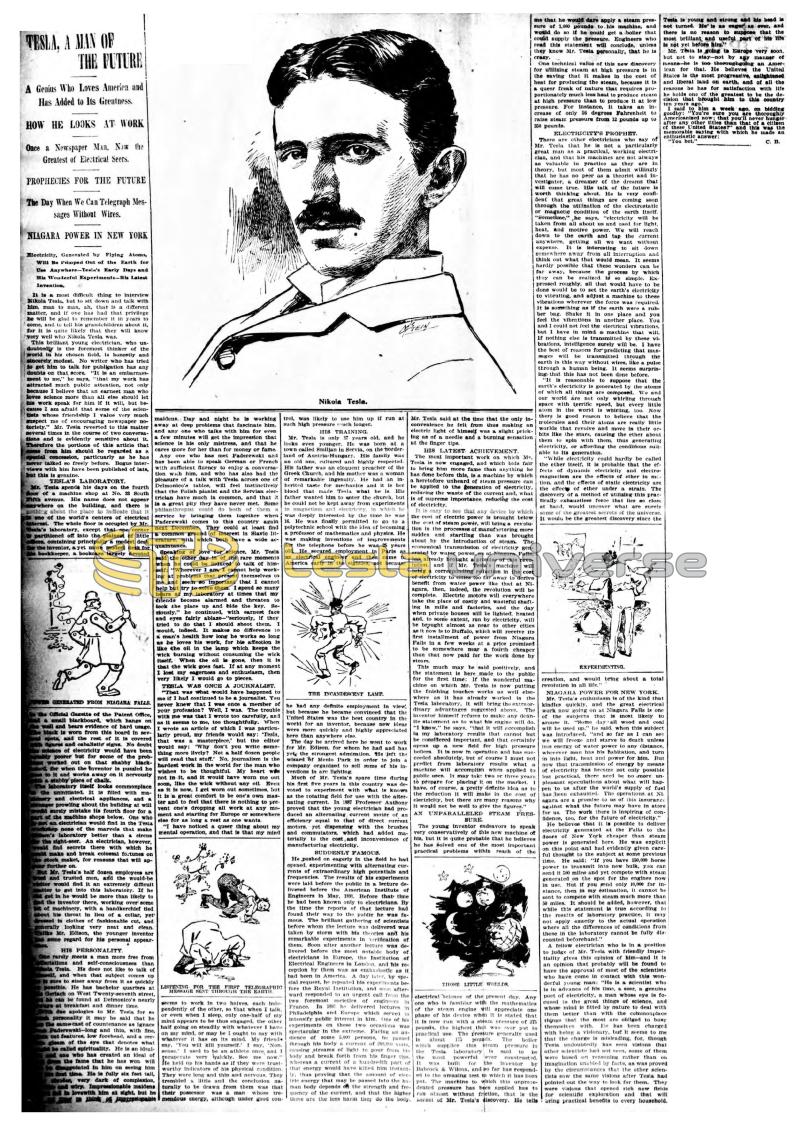 Preview of Tesla, a Man of the Future article