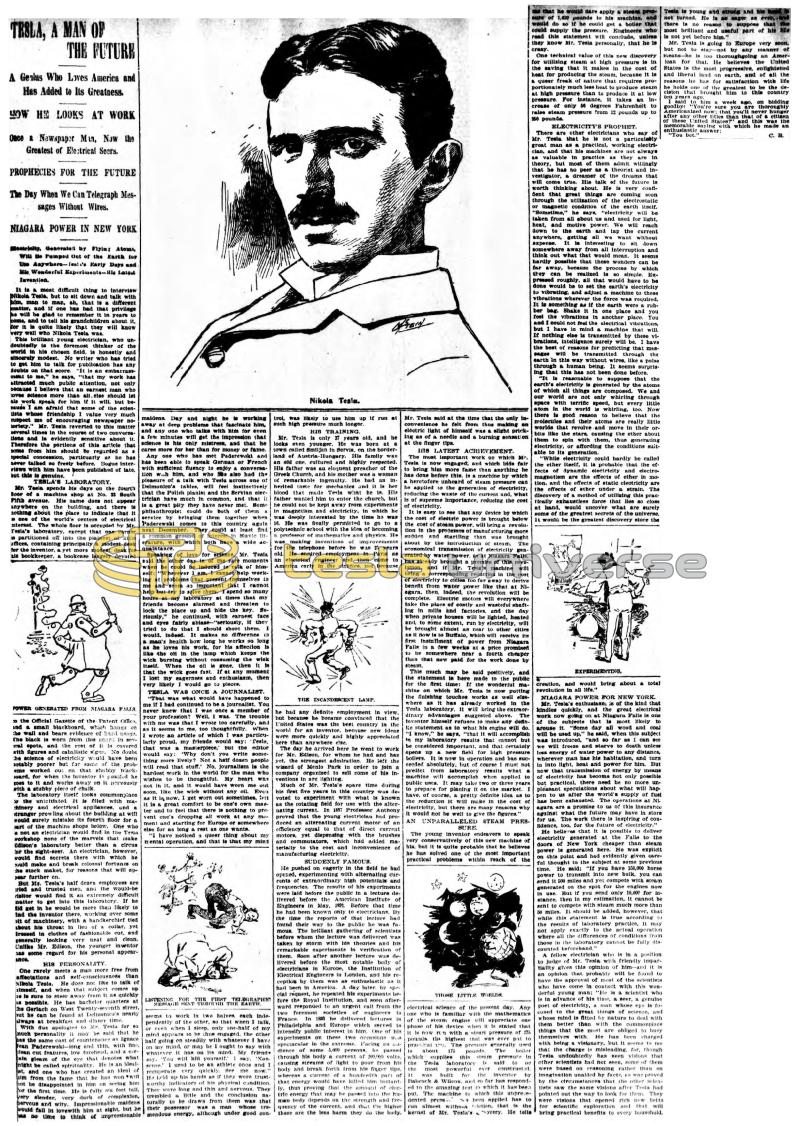Preview of Tesla, a Man of the Future (reprint) article