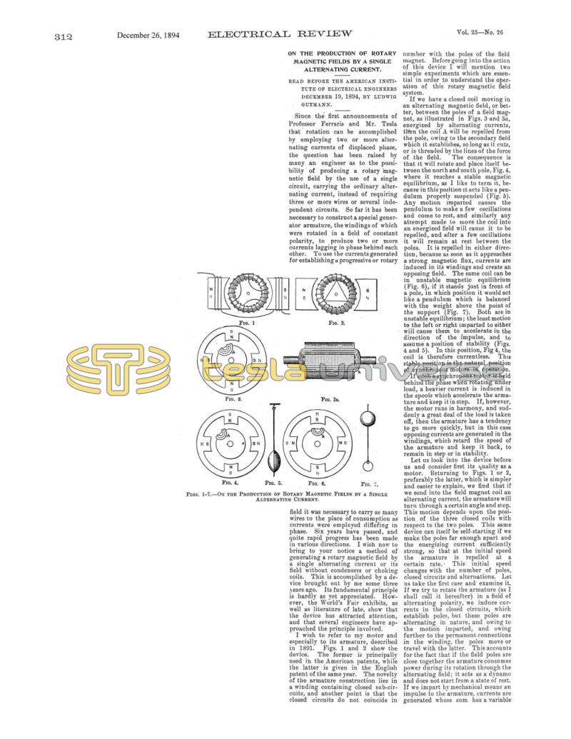Preview of On the Production of Rotary Magnetic Fields by a Single Alternating Current - Part 1 article