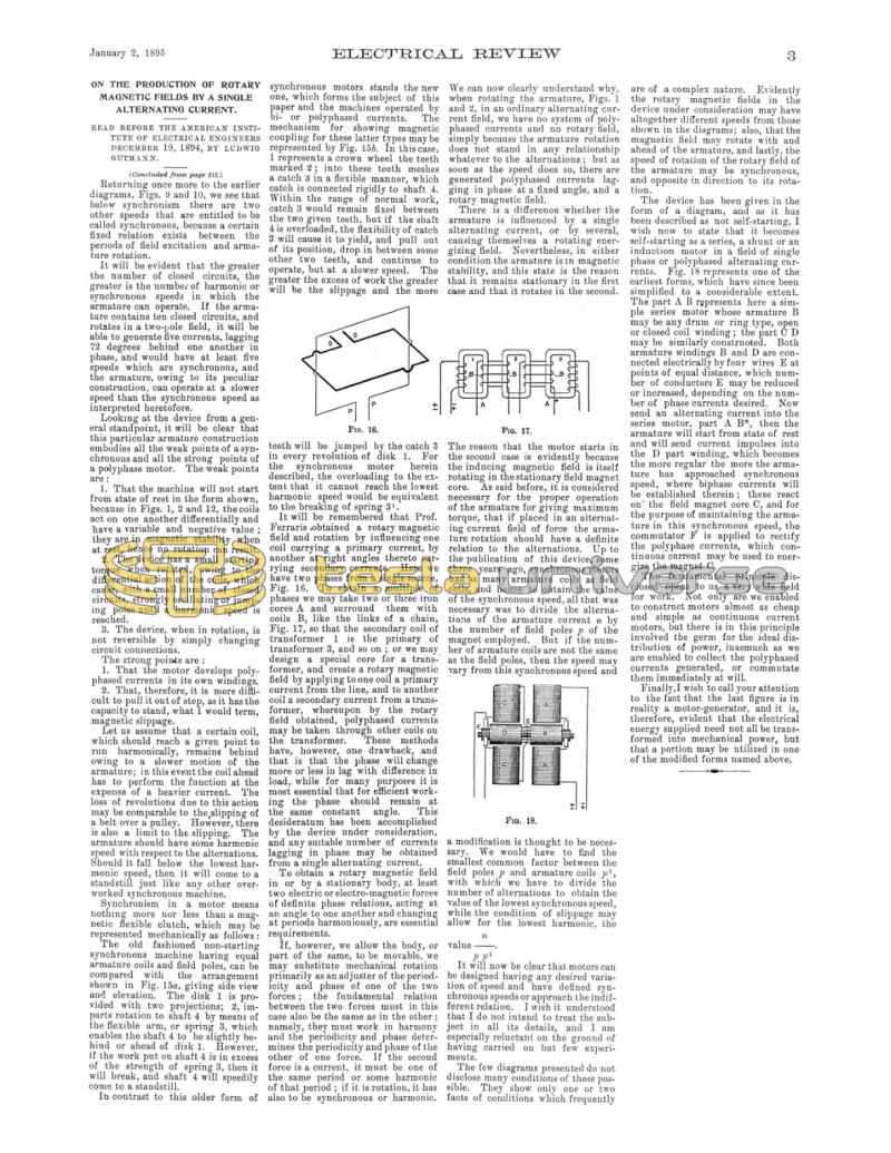 Preview of On The Production of Rotary Magnetic Fields by a Single Alternating Current - Part 2 article