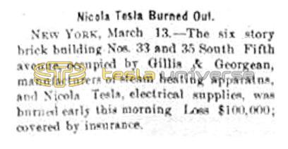 Preview of Nikola Tesla Burned Out (Mar. 13, 1895) article