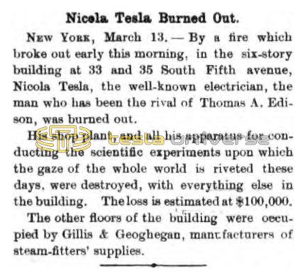 Preview of Nikola Tesla Burned Out article