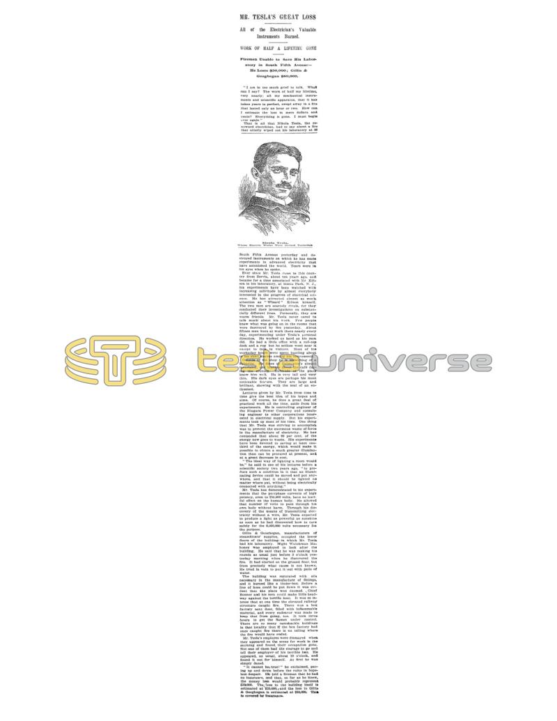 Preview of Mr. Tesla's Great Loss article