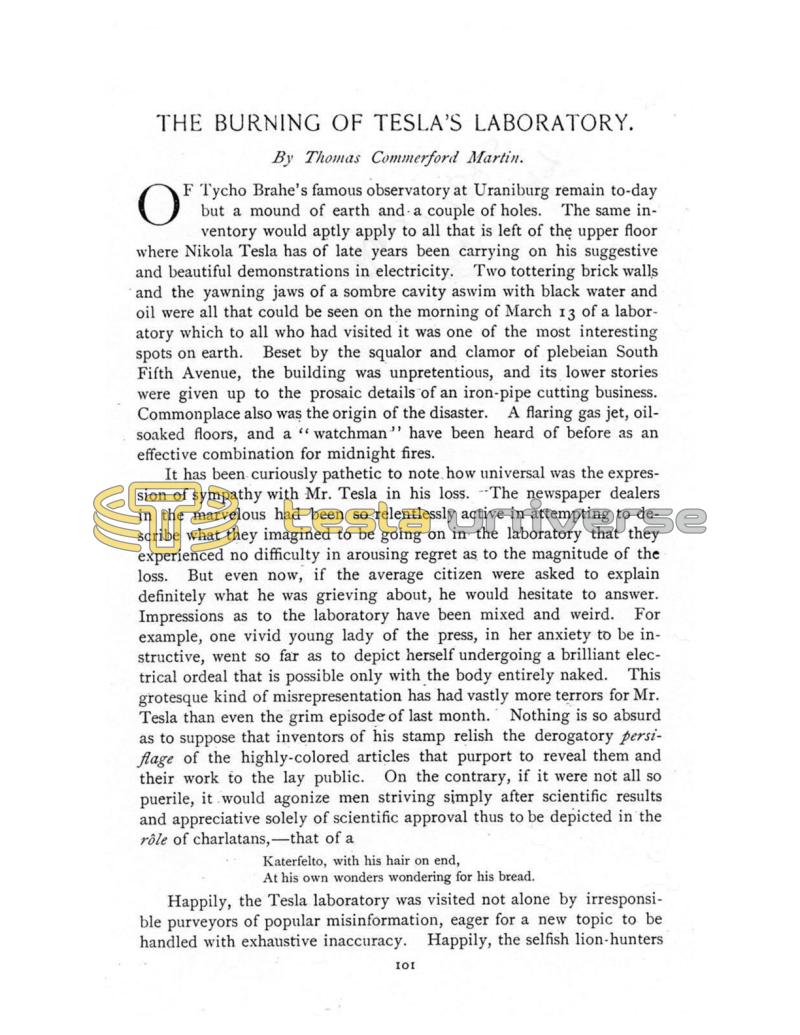 Preview of The Burning of Tesla's Laboratory article