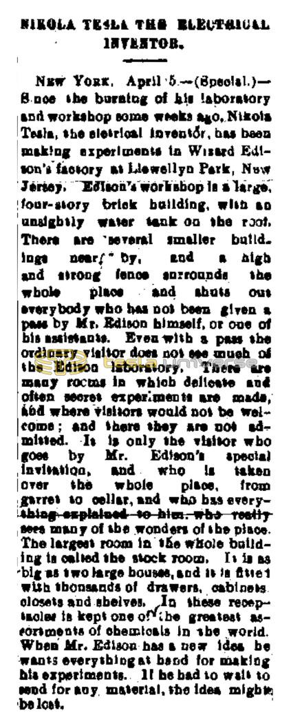 Preview of Nikola Tesla the Electrical Inventor article