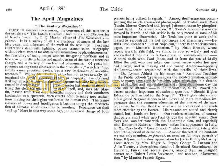Preview of The Latest Electrical Inventions and Discoveries of Nikola Tesla article