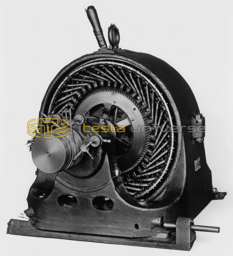 Tesla 50 HP Two-Phase Motor with New Style Switch Ring