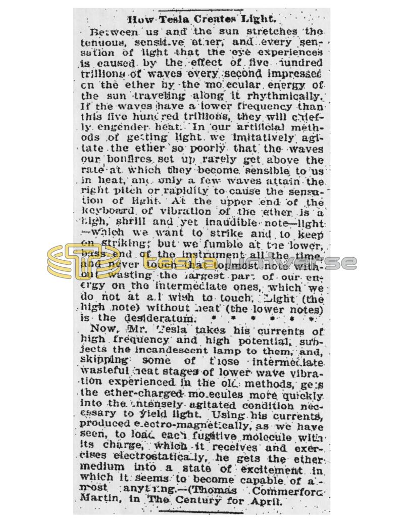 Preview of How Tesla Creates Light article