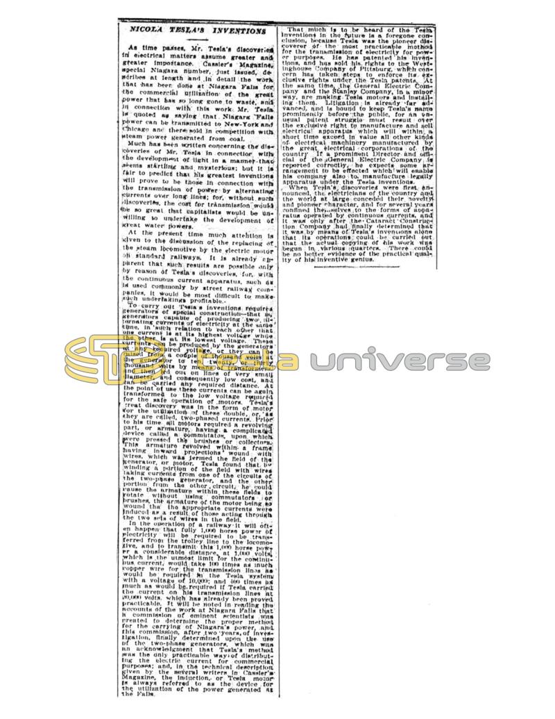 Preview of Nikola Tesla's Inventions article