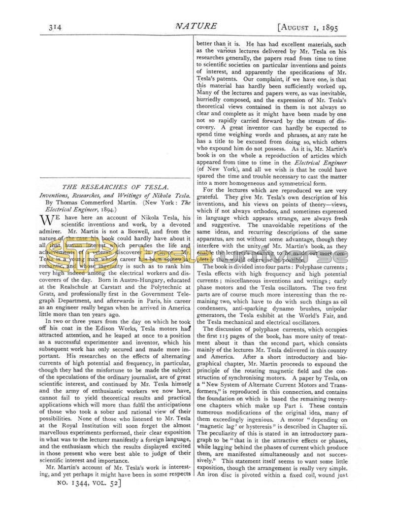 Preview of The Researches of Tesla article