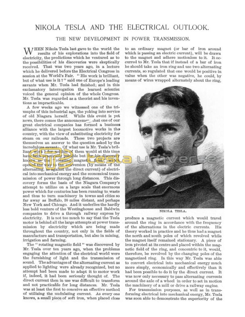 Preview of Nikola Tesla and the Electrical Outlook article