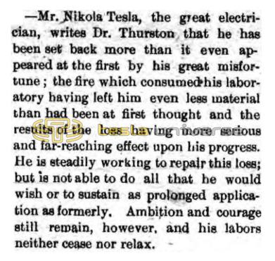 Preview of Nikola Tesla Set Back More Than Appeared at First article