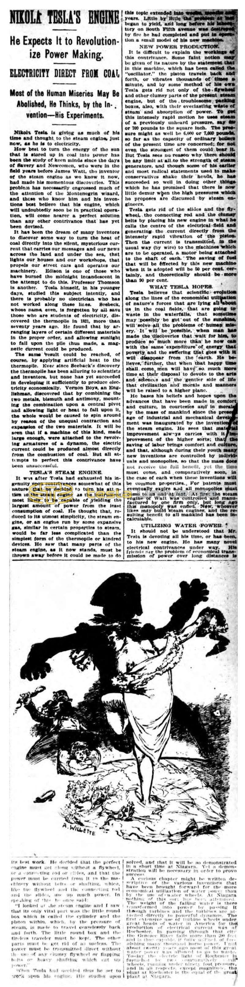 Preview of Nikola Tesla's Engine article