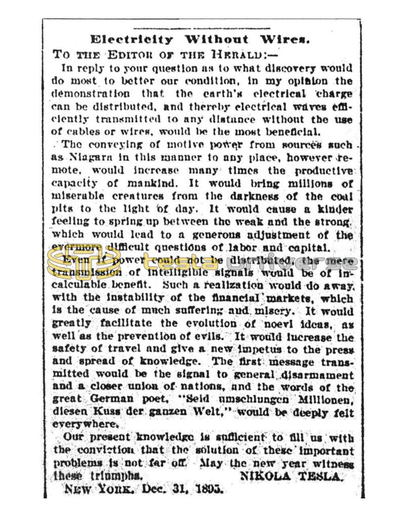 Preview of Electricity Without Wires article