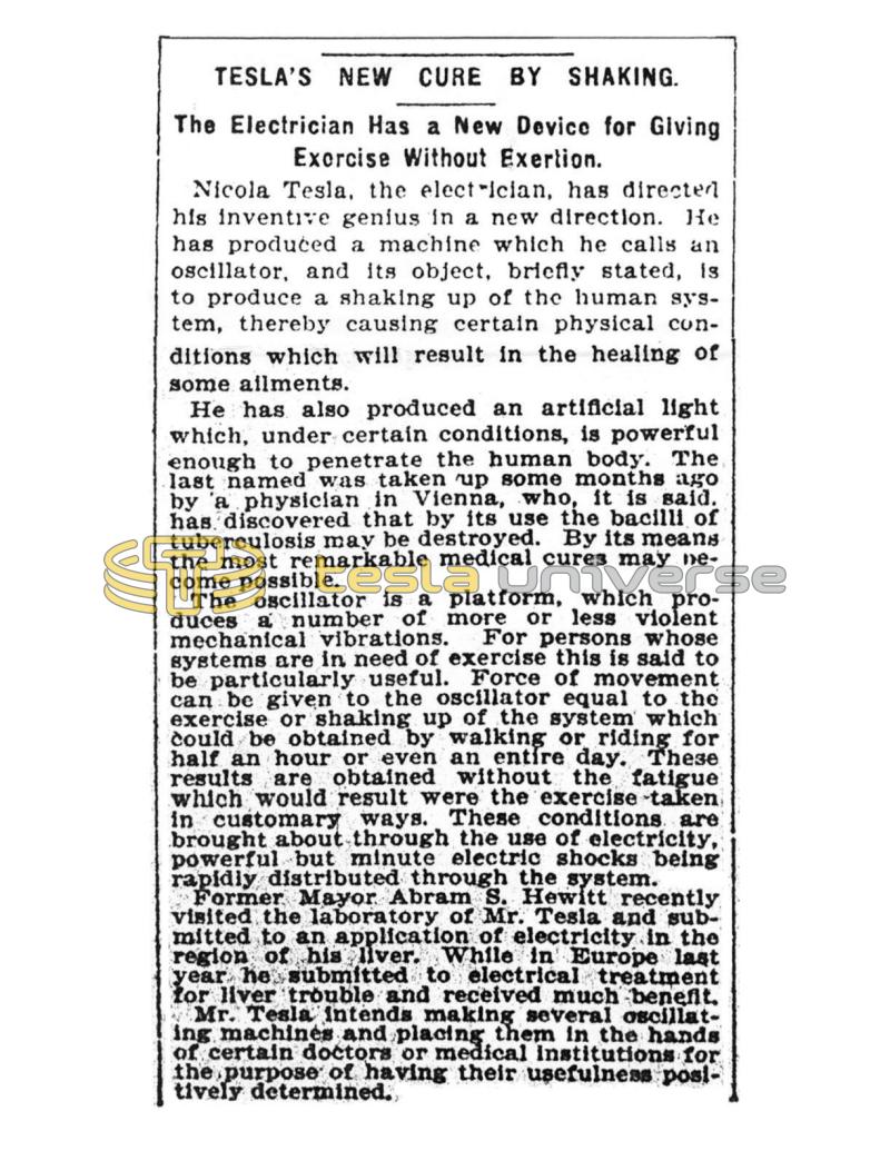 Preview of Tesla's New Cure by Shaking article