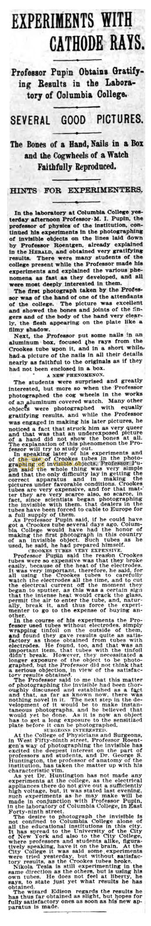 Preview of Experiments with Cathode Rays article