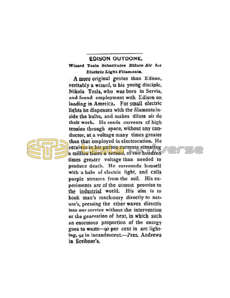 Preview of Edison Outdone article