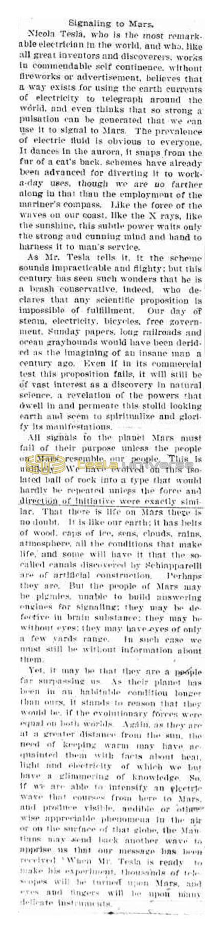 Preview of Signalling to Mars article
