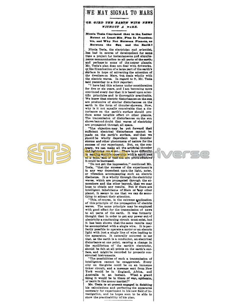 Preview of We May Signal to Mars article