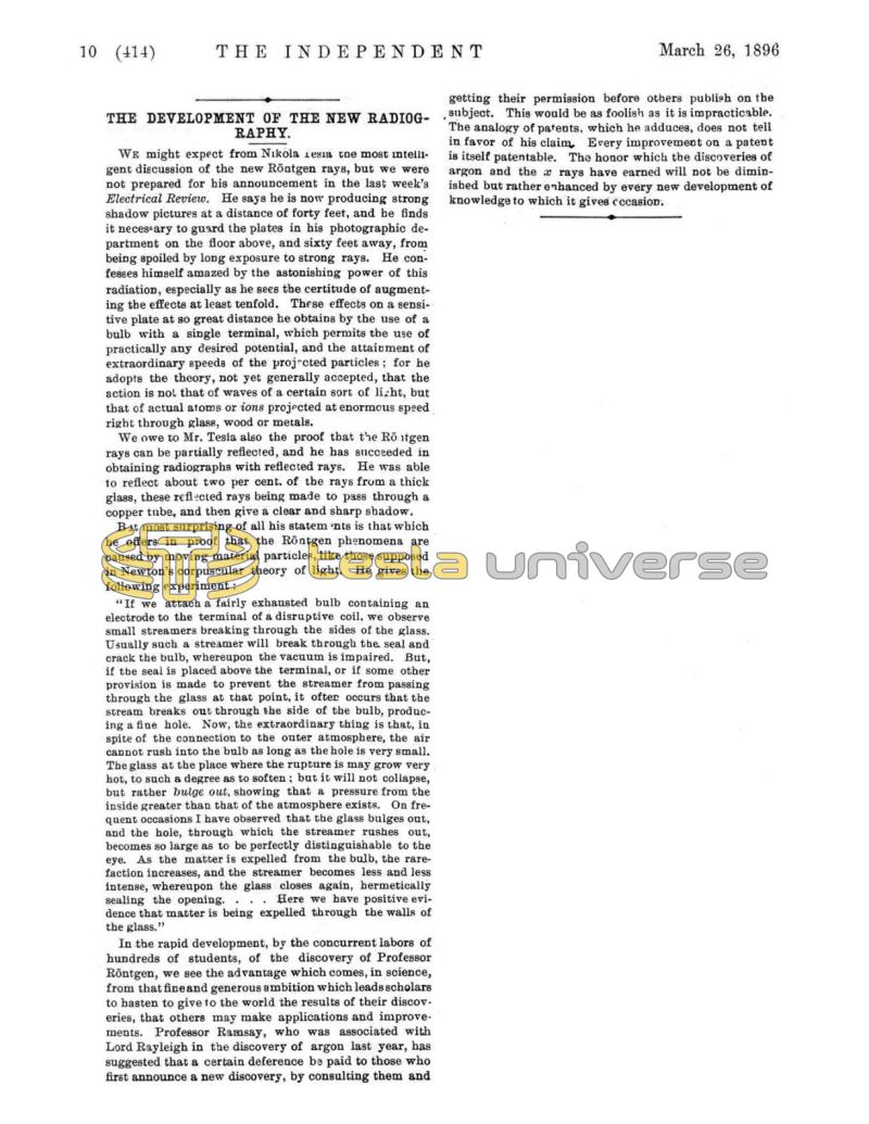 Preview of The Development of the New Radiography article