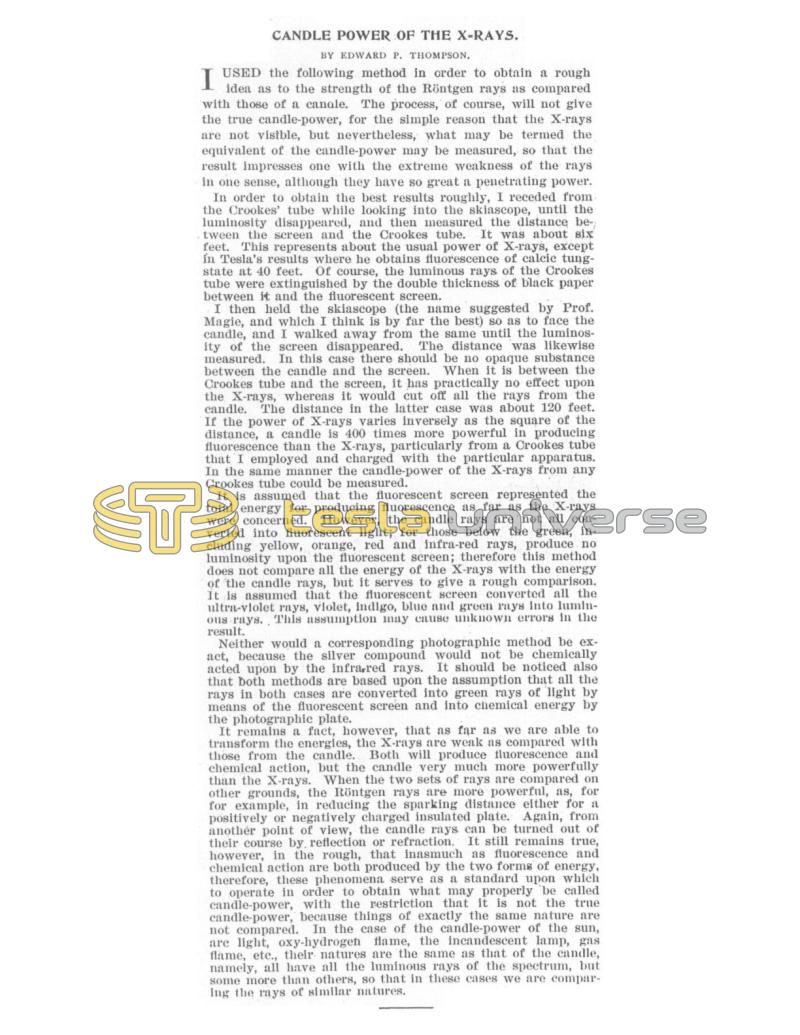 Preview of Candle Power of X-Rays article