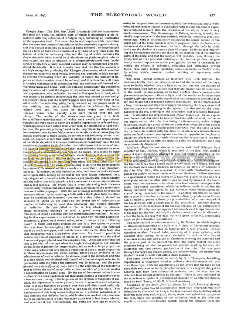 Preview of Röntgen Rays article