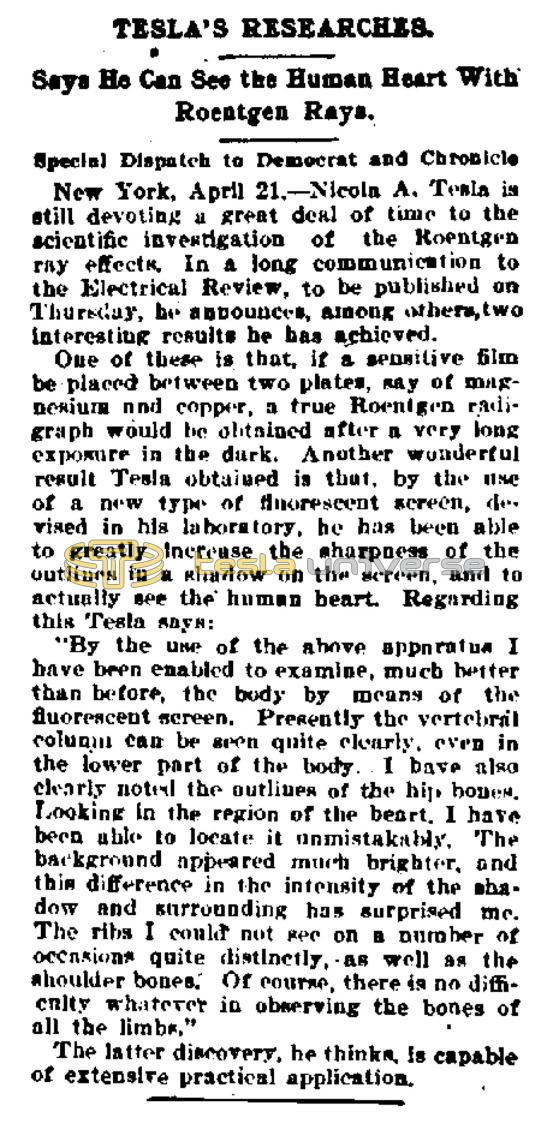Preview of Tesla's Researches article